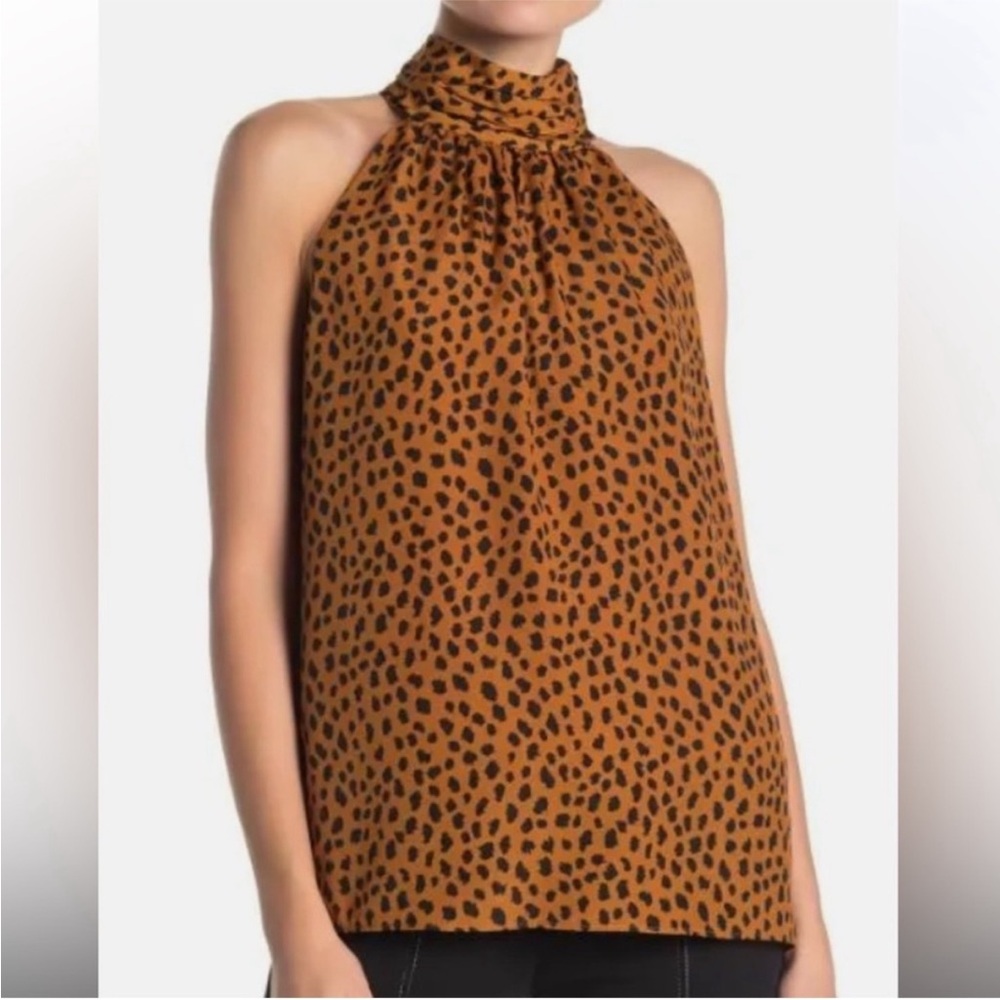 Joie Erola Leopard Print Halter Top, Size Medium